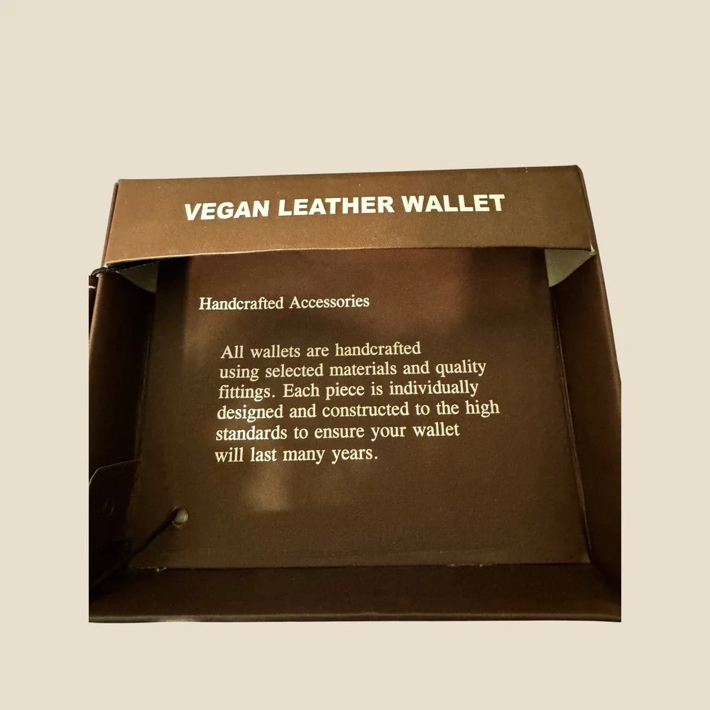 Beer Money Handcrafted Vegan Leather Bifold Wallet Skeleton Graphic Brown Black